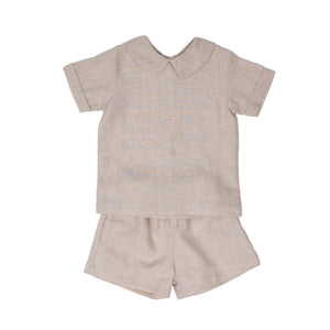 The Oaks Apparel John Tan Linen Kid's Short Set | 4