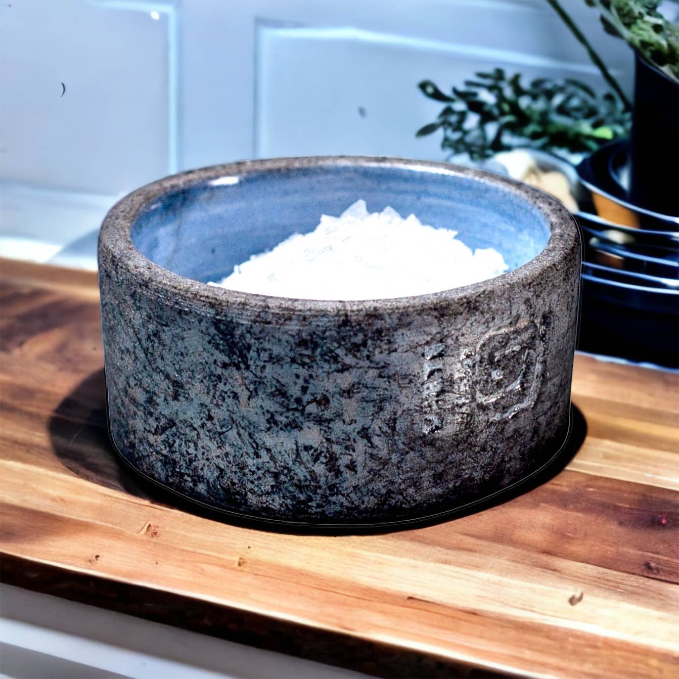 Handmade Raku-fired Salt Bowl
