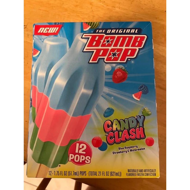 Bomb Pop Candy Clash Ice Pops, 12 Ct