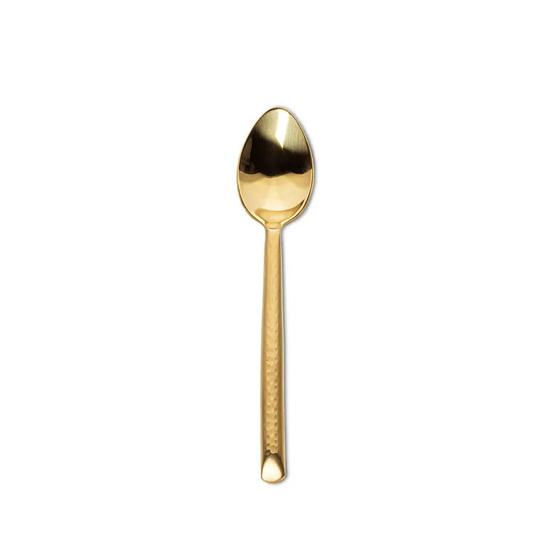 Hammered Gold Handle Small Spoon-6.5"L