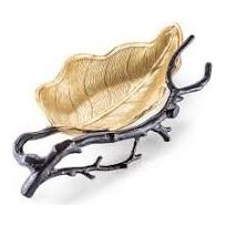 Gold Leaf Candy Dish With Black Branch