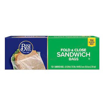 Best Yet Sandwich Bags Fold & Close, 150 Ct