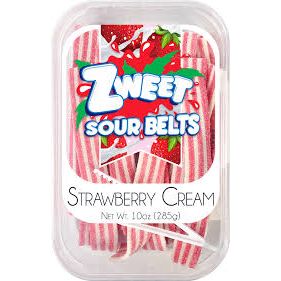 Zweet Sour Strawberry Belts, 10 Oz