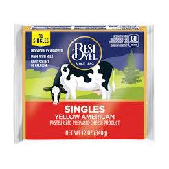 Best Yet Yellow American Cheese Singles, 12 Oz