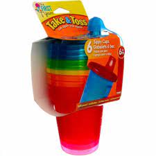 The First Years Take & Toss Sippy Cups, Assorted Colors, 7 Oz, 6 Ct