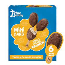 Blue Bunny Vanilla Caramel Crunch Frozen Mini Bars, 6 Ct