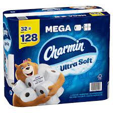 Charmin Utra Soft Mega Rolls, ( Blue Wrapper) 32 Ct, 1 Case