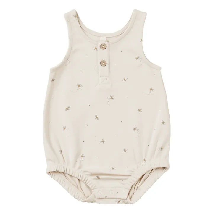 Quincy Mae sleeveless bubble romper in bees 18-24M