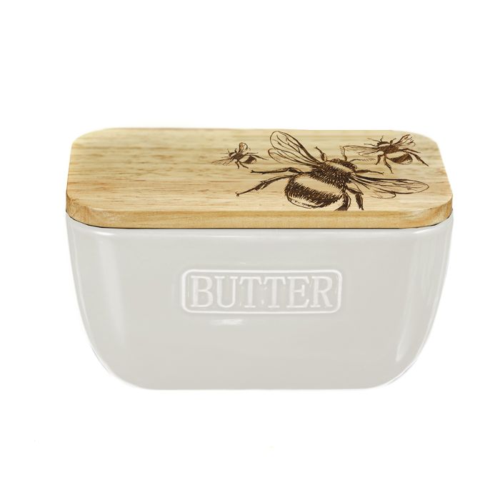Selbrae House White Butter Dish - Bee