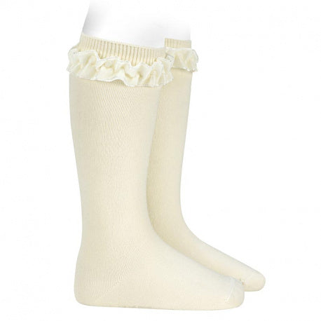 Condor Knee Sock W/ Velvet Ruffle