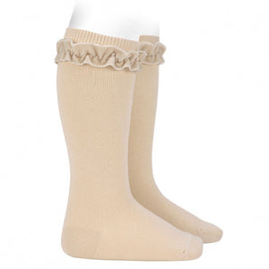 Condor Knee Sock W/ Velvet Ruffle