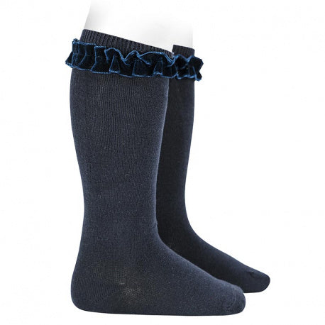 Condor Knee Sock W/ Velvet Ruffle