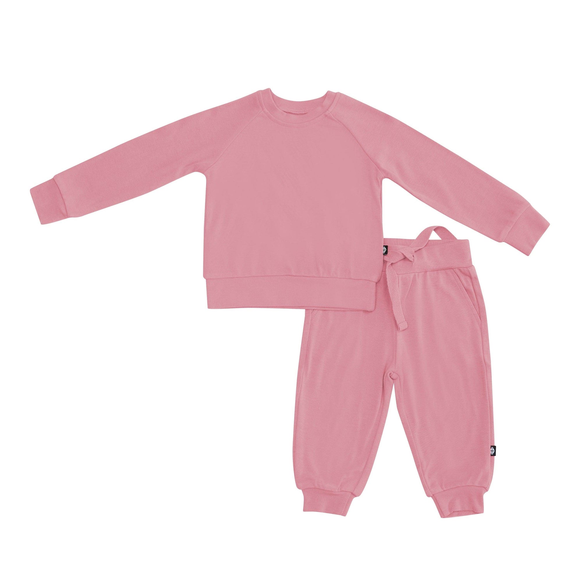 Kyte Baby Bamboo Jersey Jogger Set in Apple Blossom / 4T