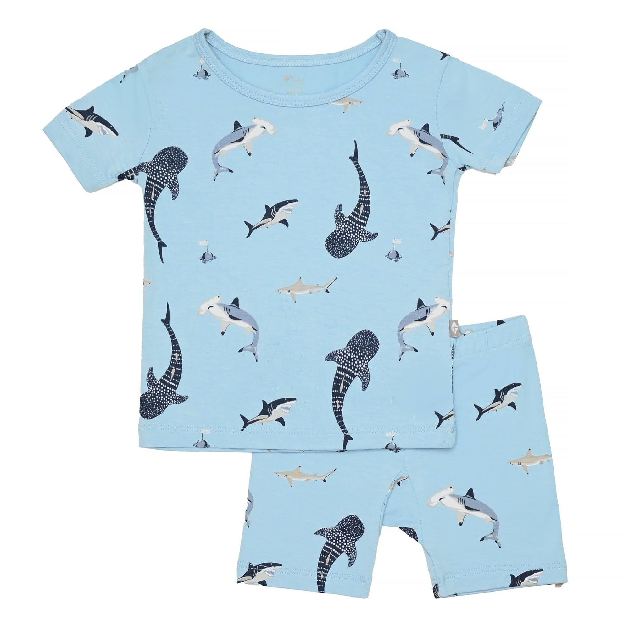 Kyte Baby Short Sleeve Toddler Pajama Set in Stream Shark Stream Shark / 4T