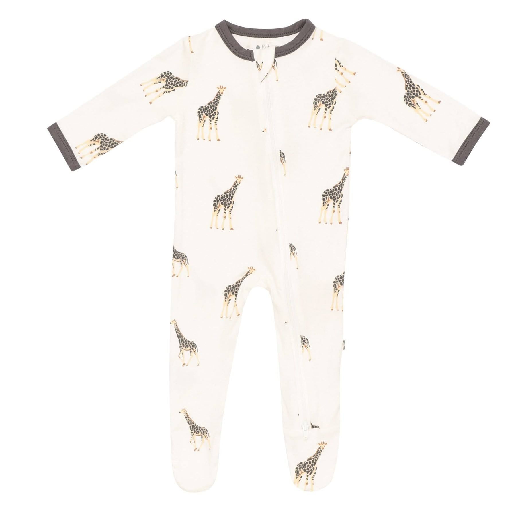 Kyte Baby Zippered Footie in Giraffe / 0-3 months