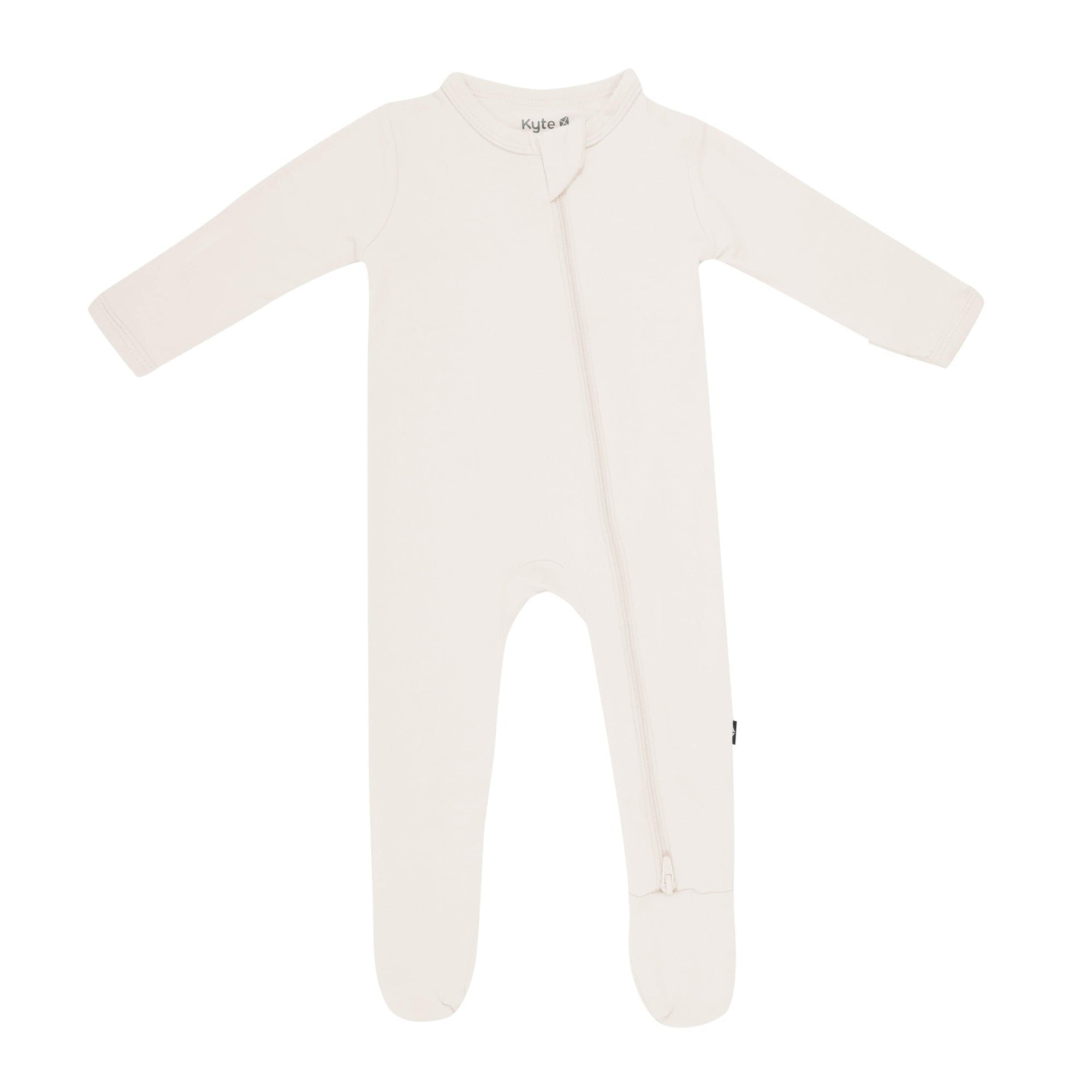 Kyte Baby Zippered Footie in Oat 6-12 months