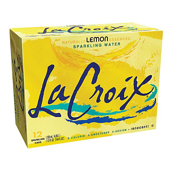 La Croix Lemon Flavored Sparkling Water, 12 Oz, 12 Pk