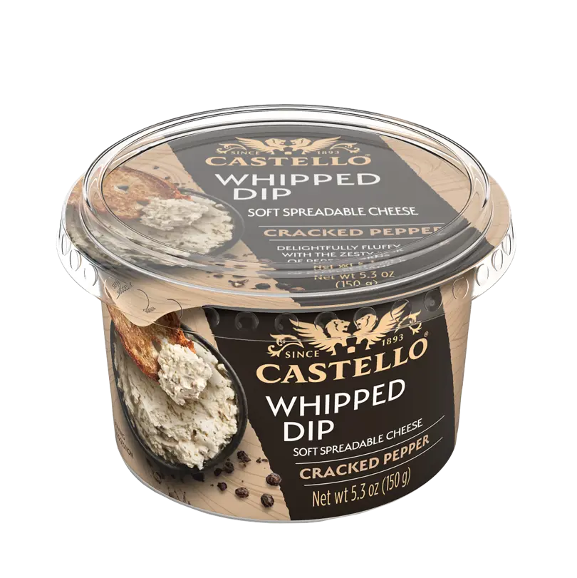 Castello Whipped Dip, Soft Spreadable Cheese 5.3 oz Cracked Pepper