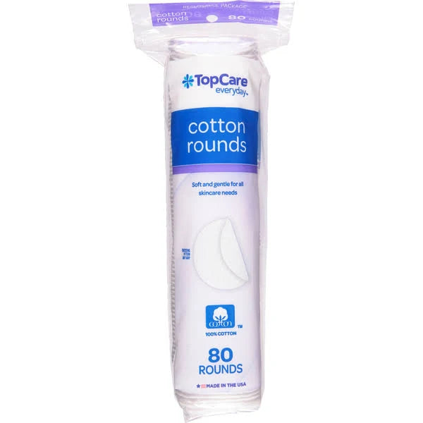 Top Care Cotton Rounds, 80 Ct