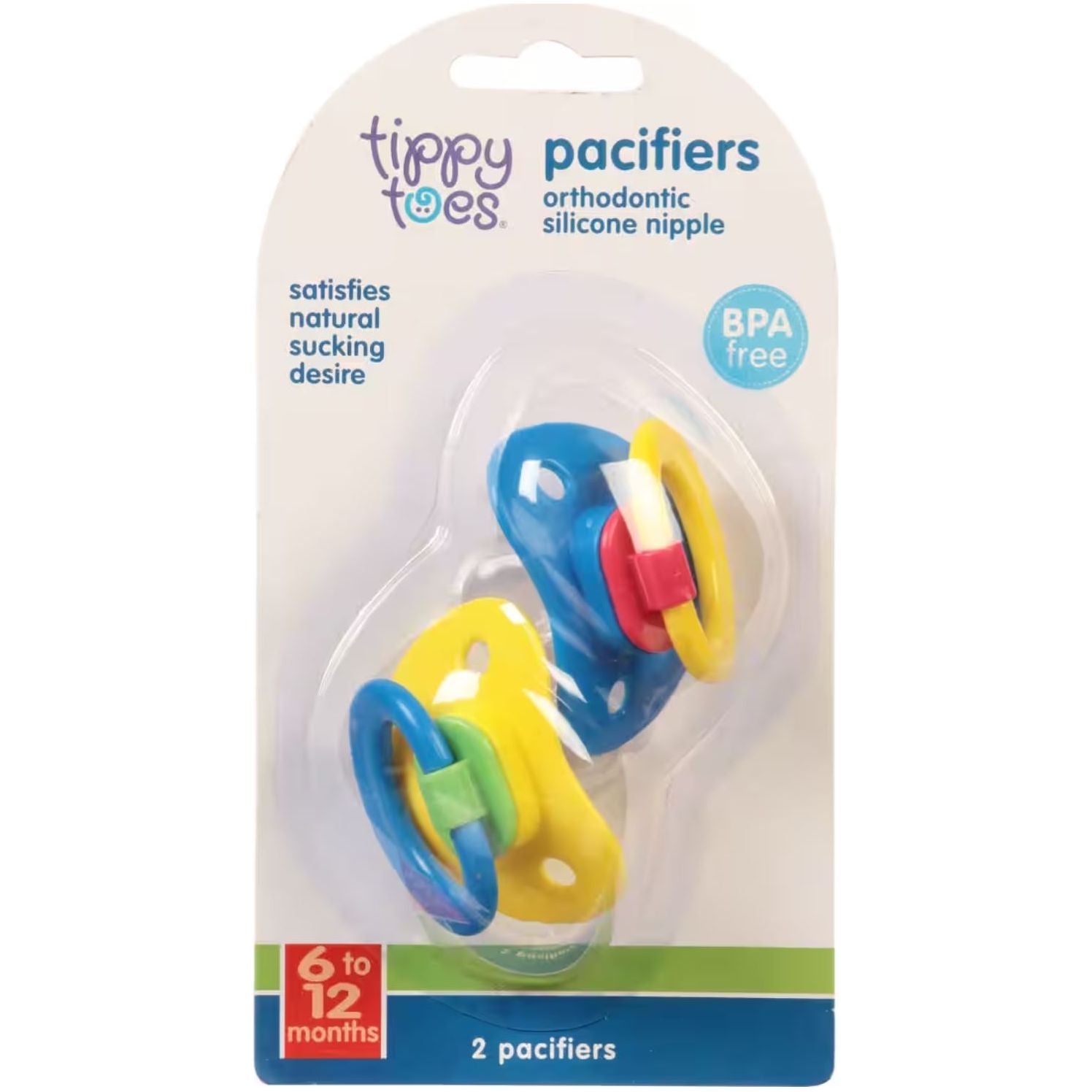 Tippy Toes Pacifiers Small, 2pk