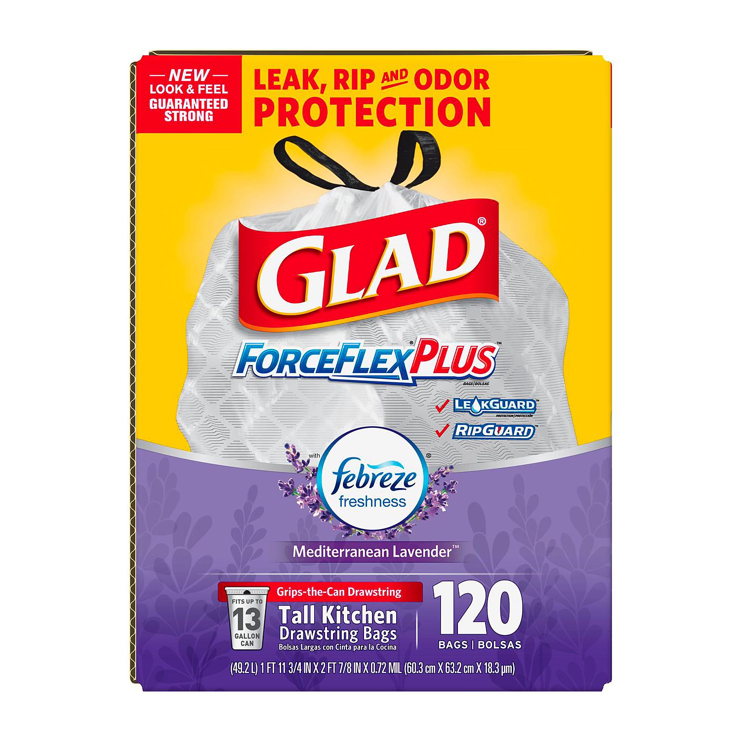 Glad Febreeze Tall Kitchen Drawstring Bags 150 Ct