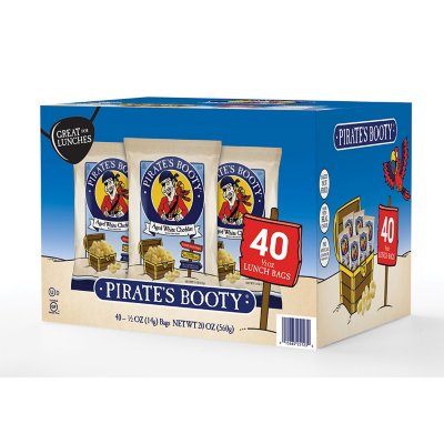 Pirate's Booty Aged White Cheddar Puffs, 0.5 Oz, 40 Ct