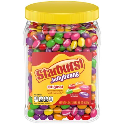 Starburst Original Assorted Jelly Beans Chewy Candy Resealable Jar, 54 Oz