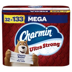 Charmin [Red Wrapper] Ultra Strong Toilet Paper Mega Plus Roll, 308 Sheets, 32 Ct, 1 Case