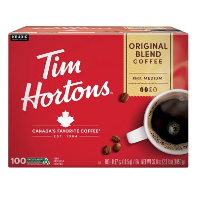 Tim Hortons Original Blend Premium Coffee K-Cups, 100 Ct