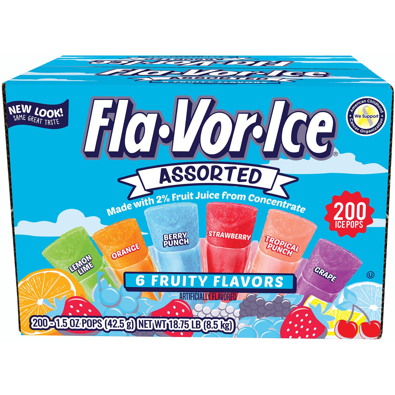 Fla-Vor-Ice Giant Pops, 1.5 Oz, 200 Ct