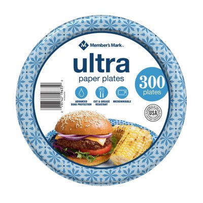 Member's Mark Ultra 8.5" Lunch Paper Plates, 300 Ct