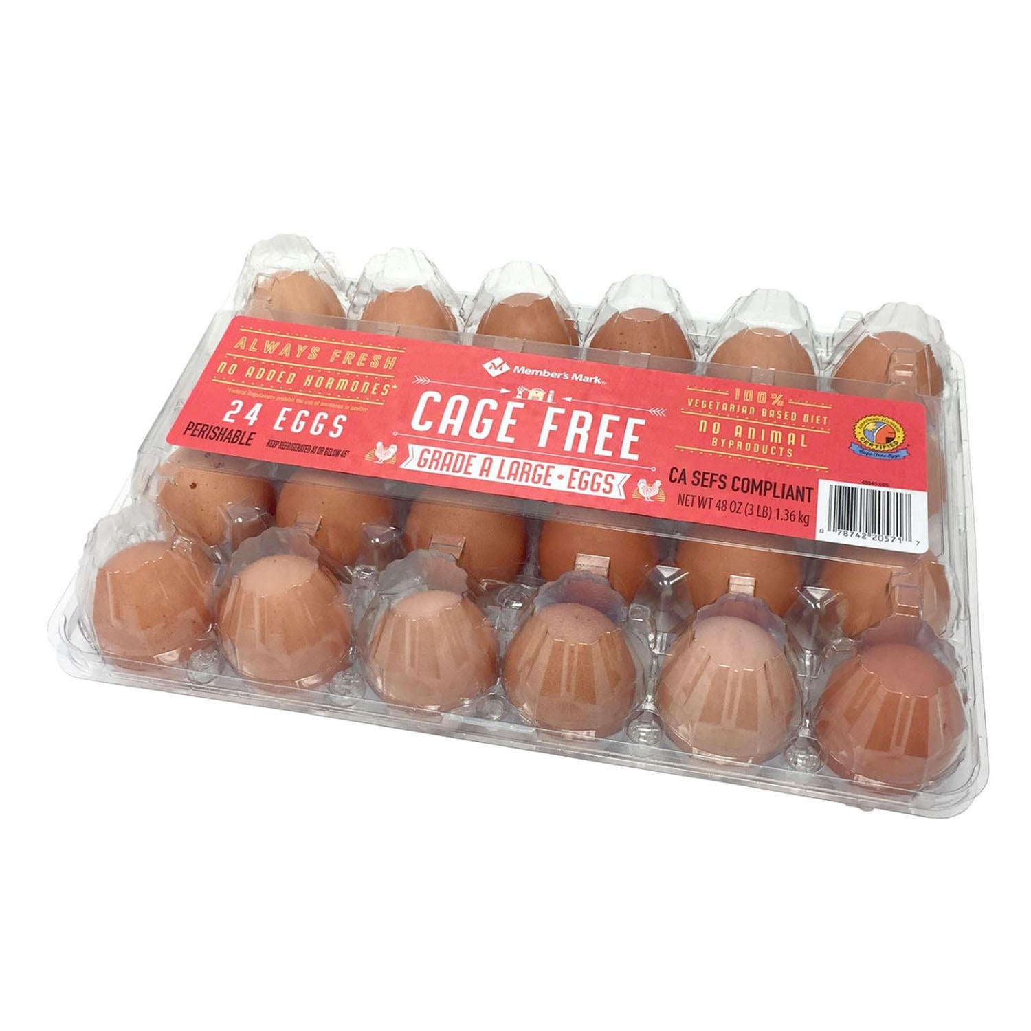 Member's Mark Organic Cage Free Grade A Large Eggs, 24 Ct