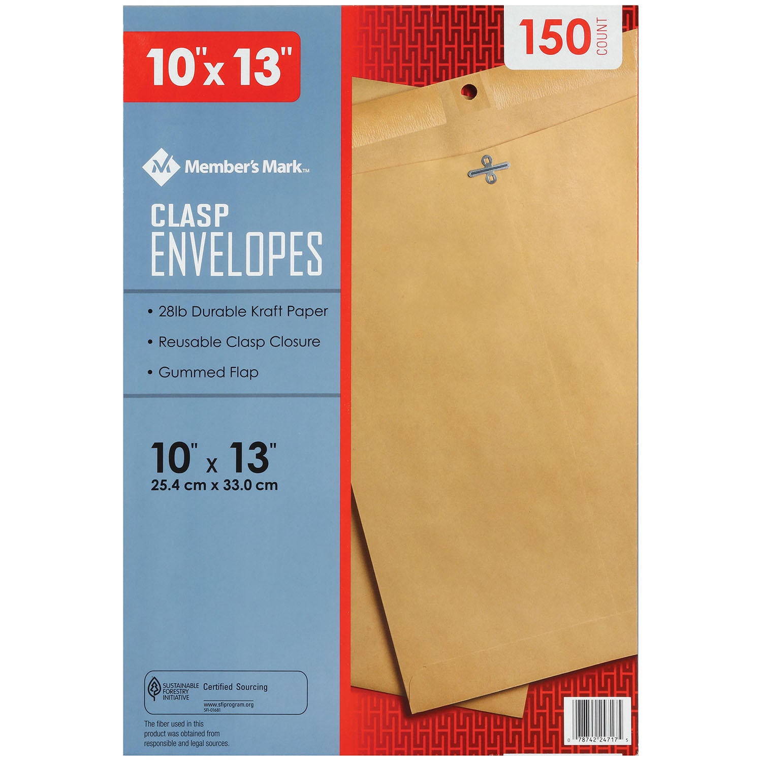 Member's Mark Clasp Envelope 10" x 13", 150 Ct