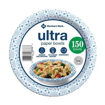 Member's Mark Ultra Soup/Salad Paper Bowls, 20 Oz, 150 Ct