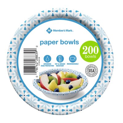 Member's Mark Ultra Snack/Dip Paper Bowls, 12 Oz, 200 Ct