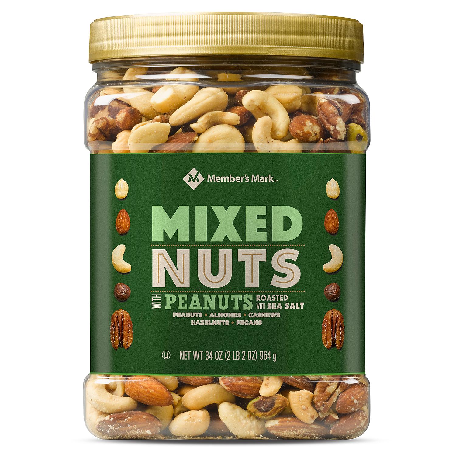 Member's Mark Roasted & Salted Mixed Nuts With Peanuts 34 Oz