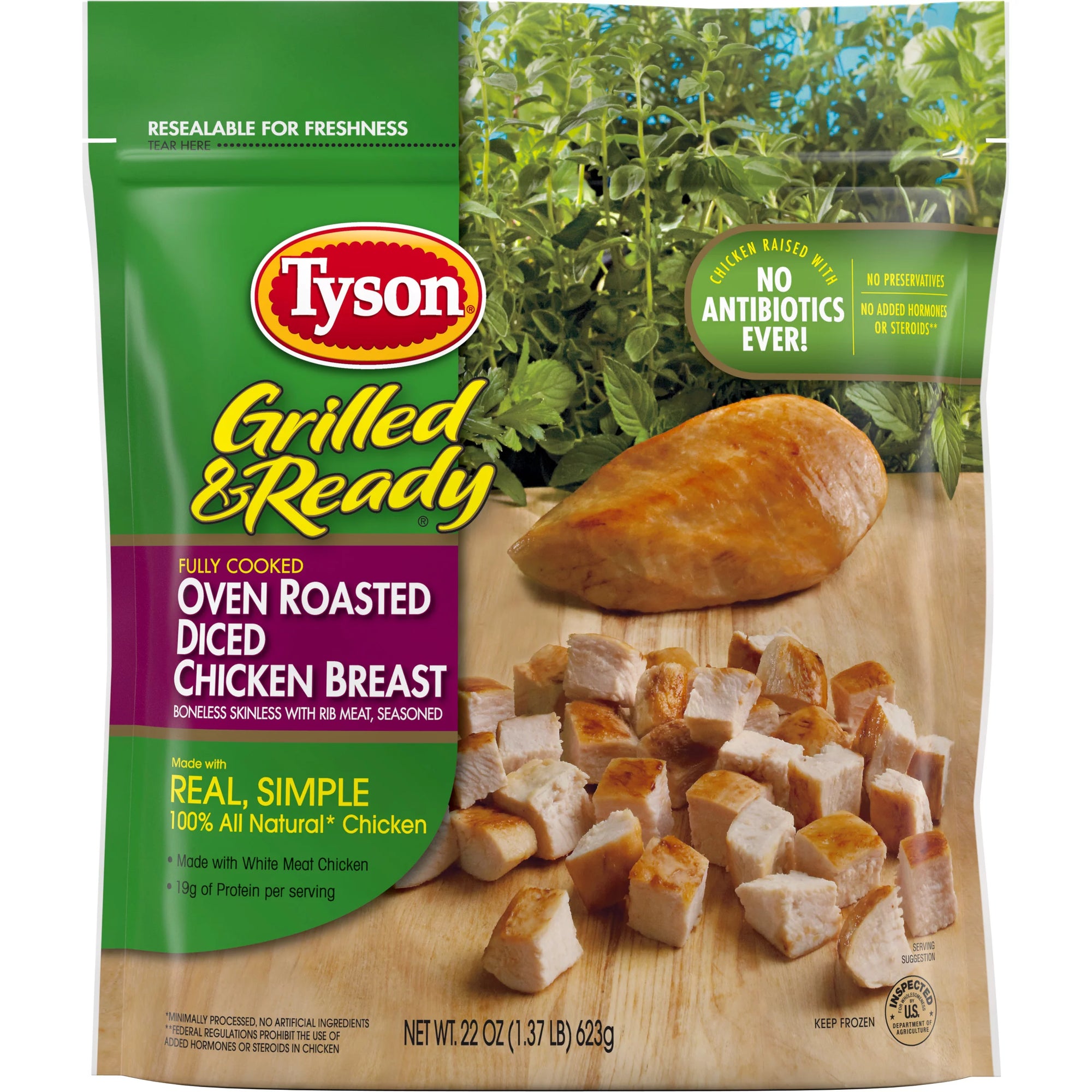 Tyson Grilled & Ready Oven Roasted Diced Chicken Breast, 22 Oz