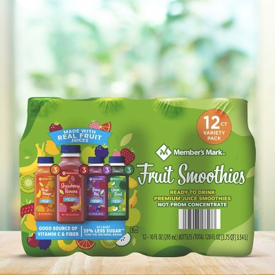 Member's Mark Smoothie Variety Pack, 10 Fl Oz, 12 Ct, 1 Case