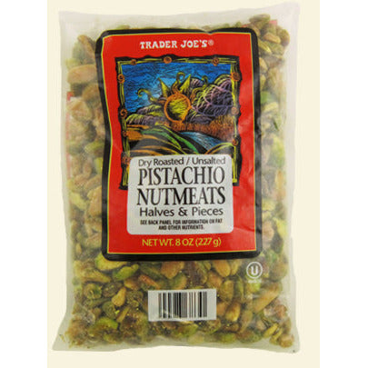 Dry Roasted Unsalted Pistachio Nutmeats H&P, 8 Oz