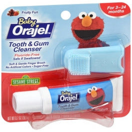 Baby  Orajel Tooth & Gum Cleanser Fluoride-free, 0.7 Oz, With Finger Brush