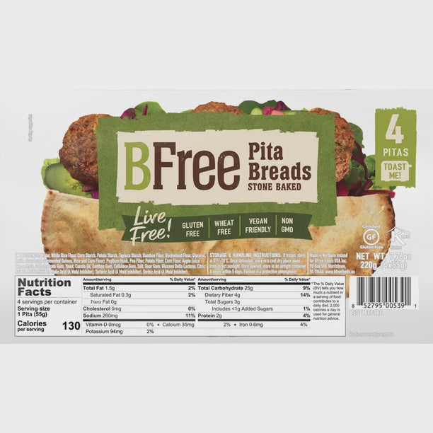 BFree Stone Baked Pita Breads 4 ct