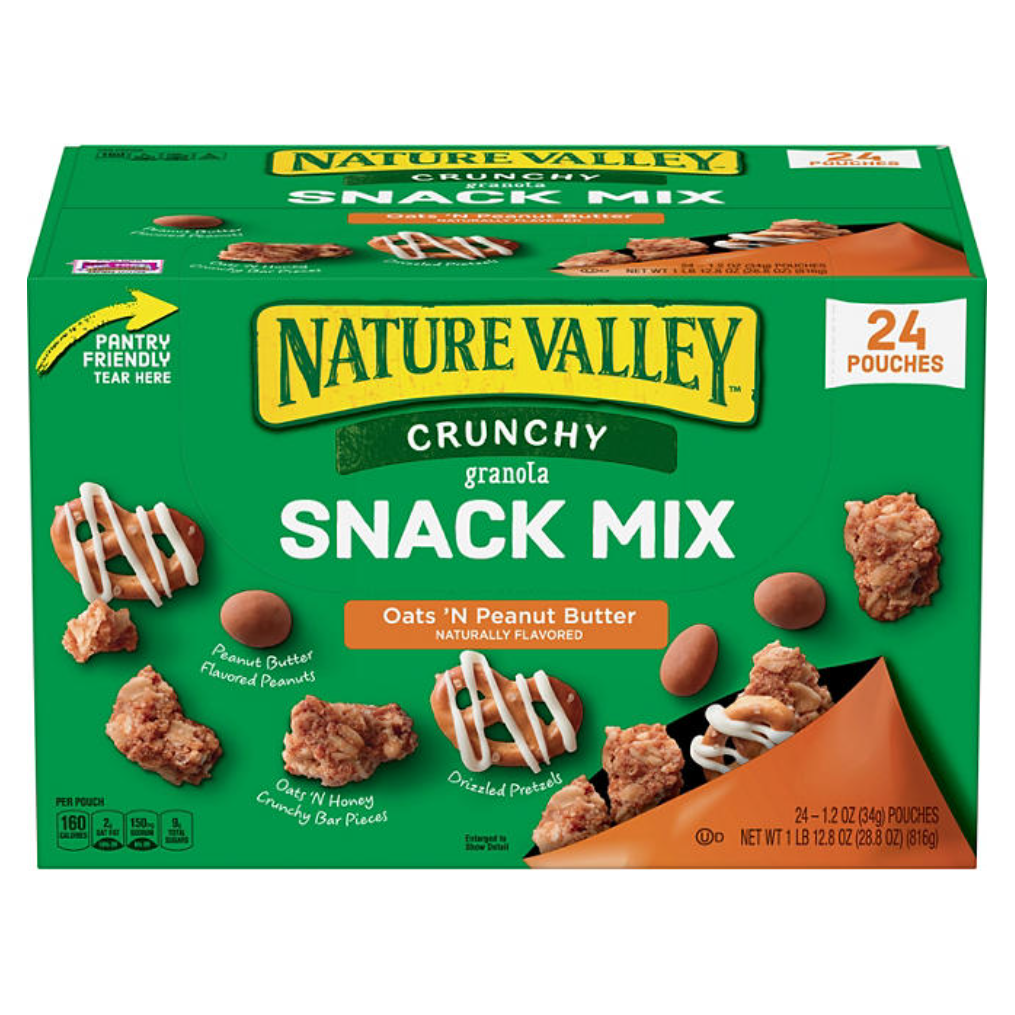 Nature Valley Crunchy Granola Snack Mix Oats 'N Peanut Butter, 24 pk