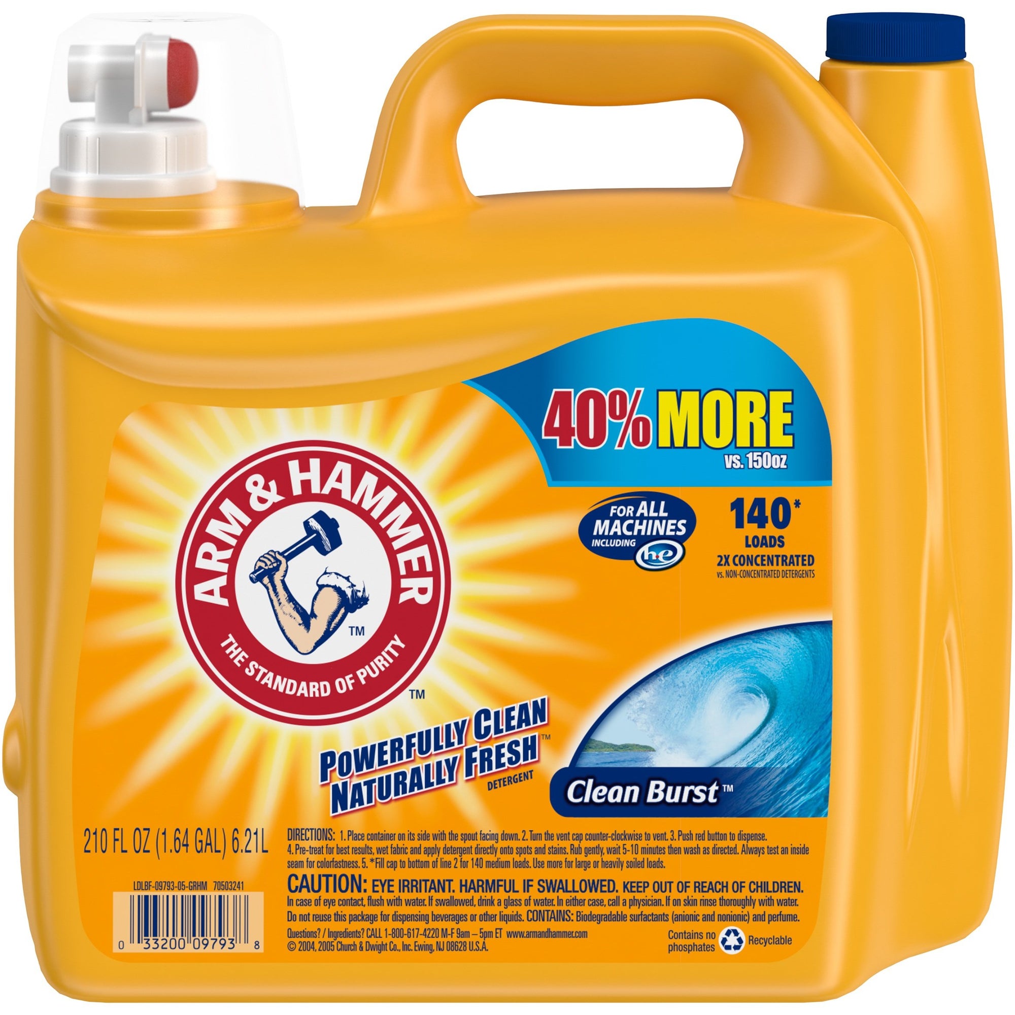 Arm & Hammer Clean Burst Laundry Detergent, 170 Loads