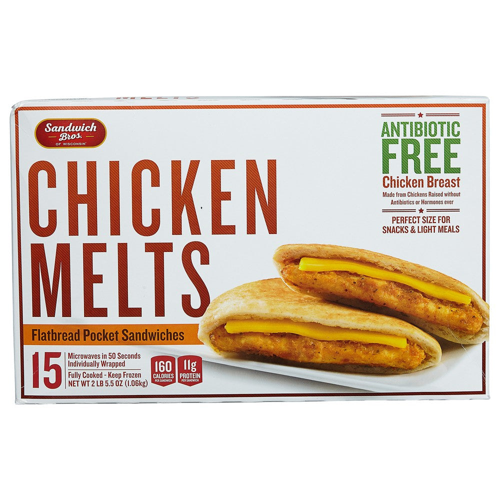 Sandwich Bros Chicken Melt Flatbread Pocket Sandwiches, 15 Ct