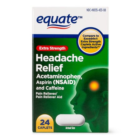 Equate Extra Strength Headache Relief Acetaminophen Caplets, 250 Mg, 24 Ct