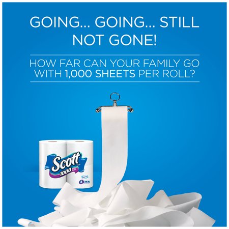 Scott Unscented Toilet Paper 1-Ply, 6 Ct