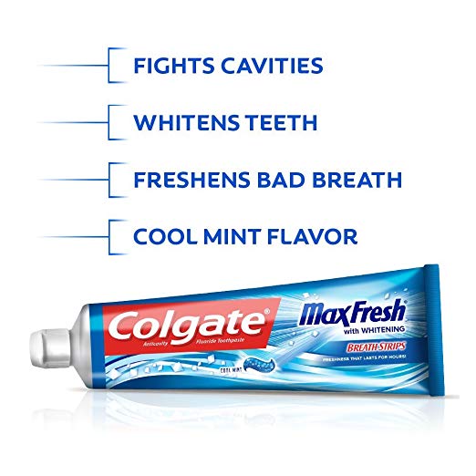 Colgate MaxFresh With Whitening Toothpaste Cool Mint 7.3 Oz