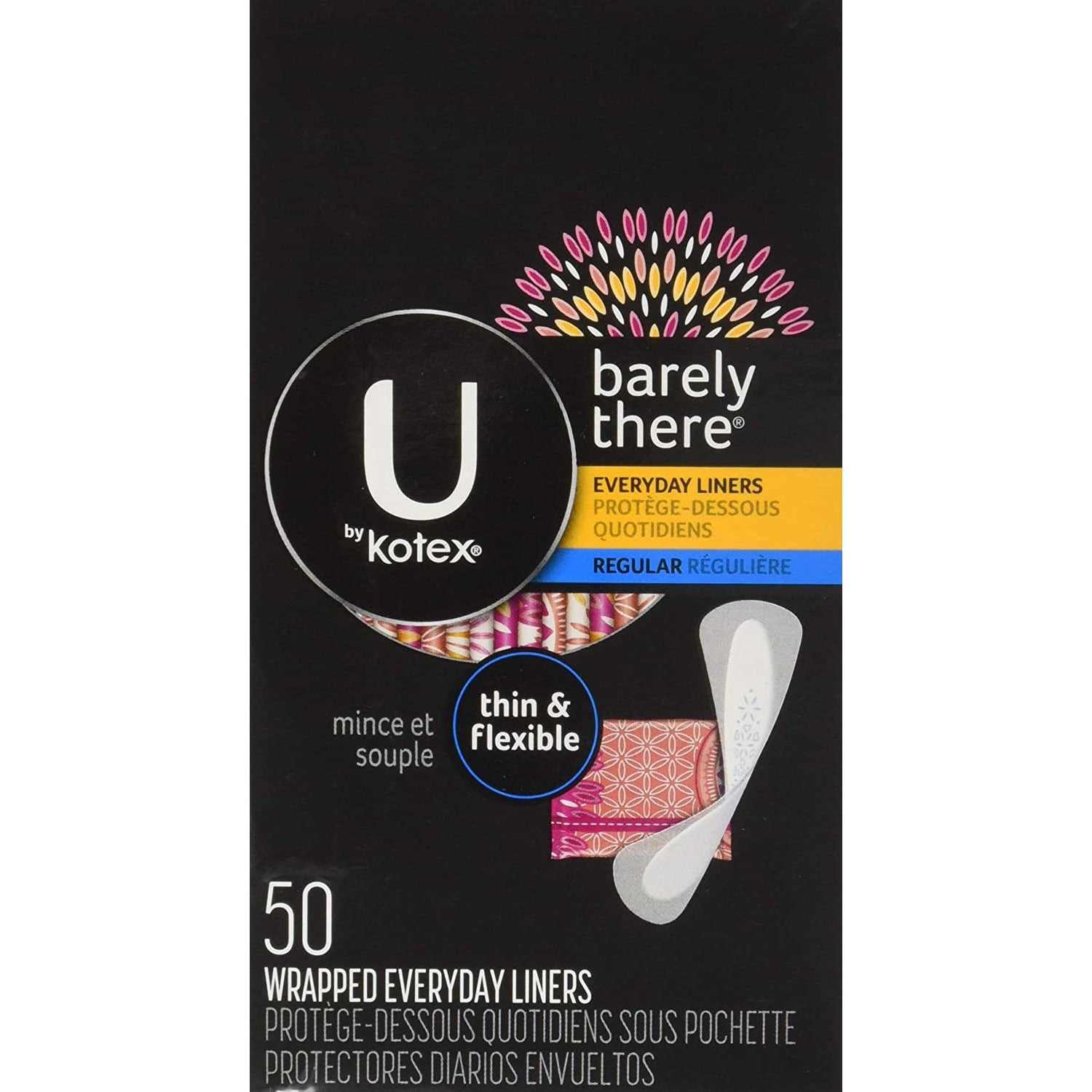 U by Kotex Barely There Everyday Liners, 50 Ct