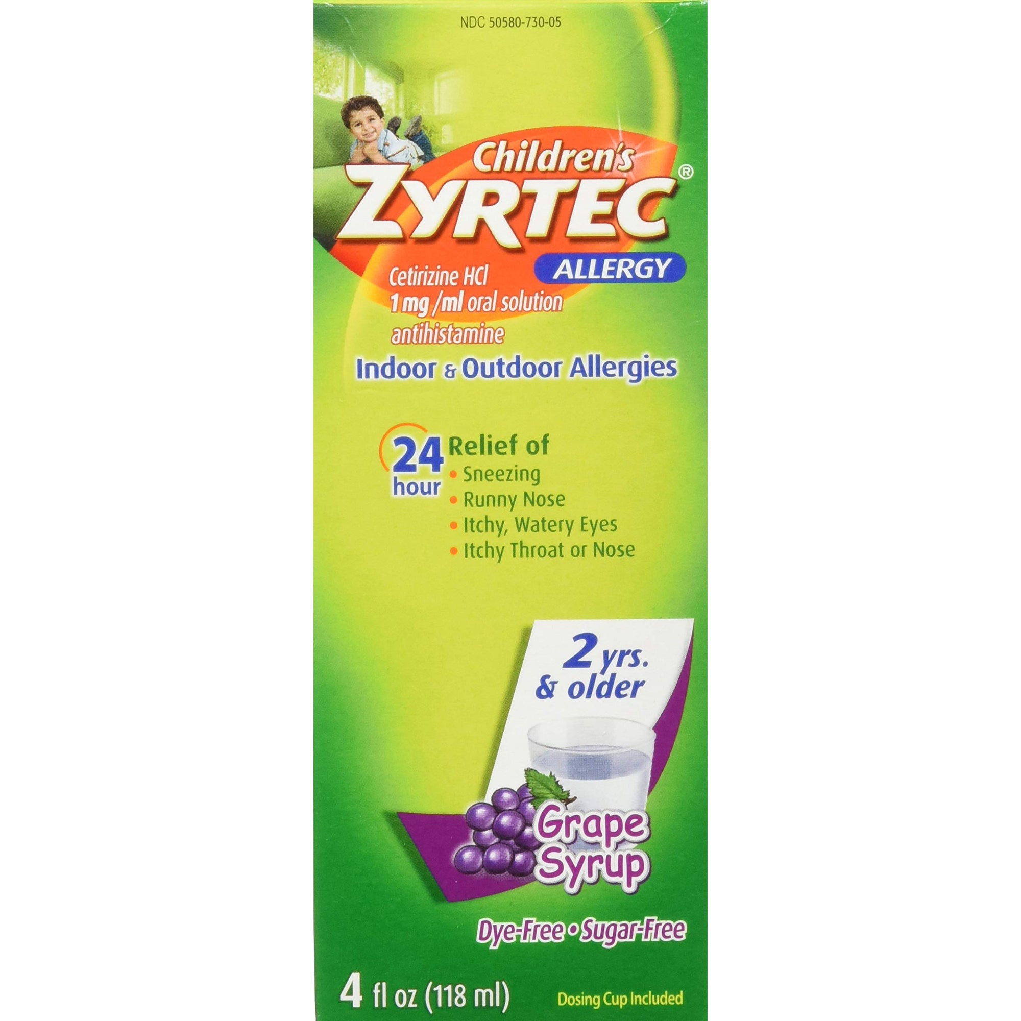 Children's Zyrtec Antihistamine Allergy Liquid, Grape , 4 Oz