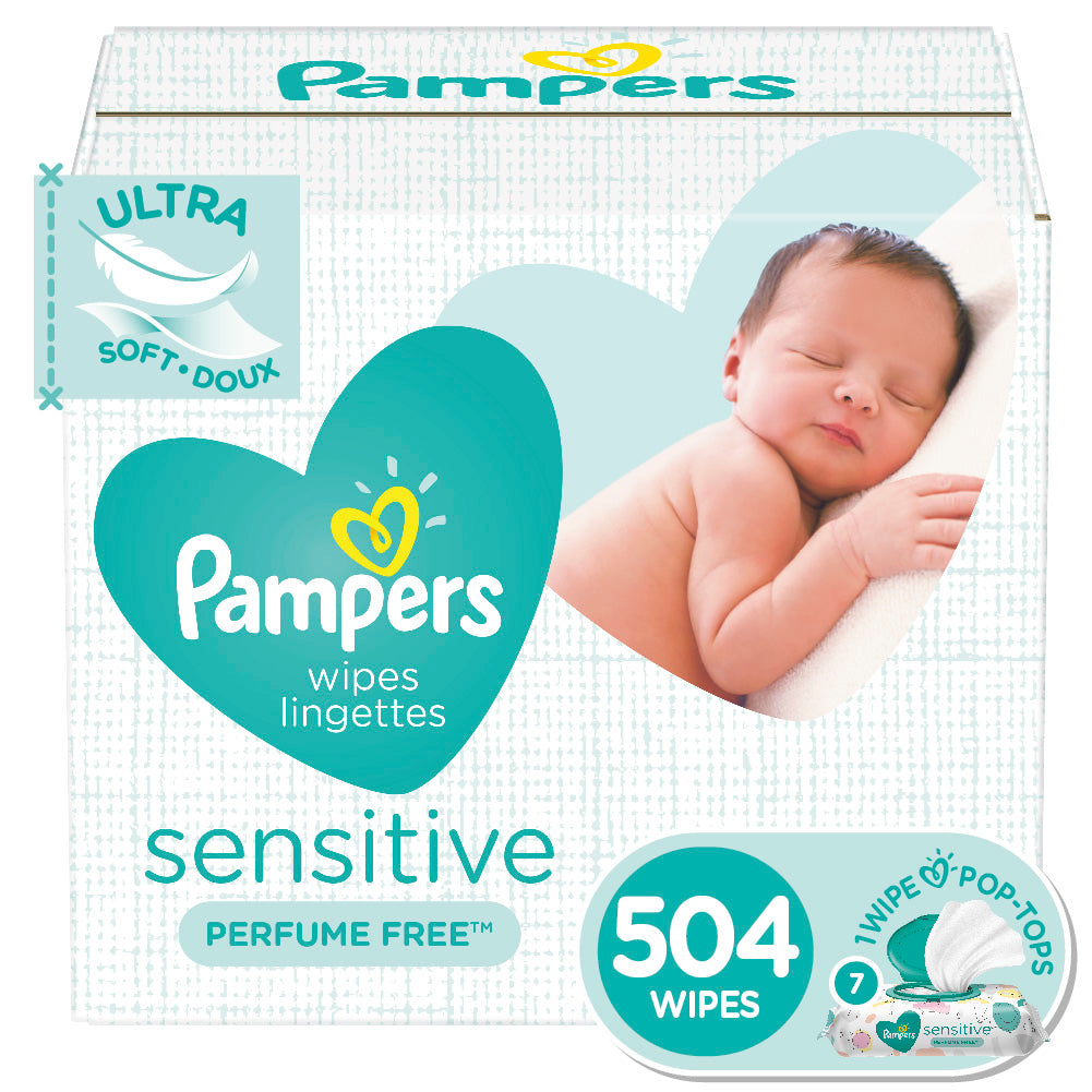Pampers Sensitive Baby Wipes, Perfume Free Pop-Top Packs, 16 Pk, 896 Ct